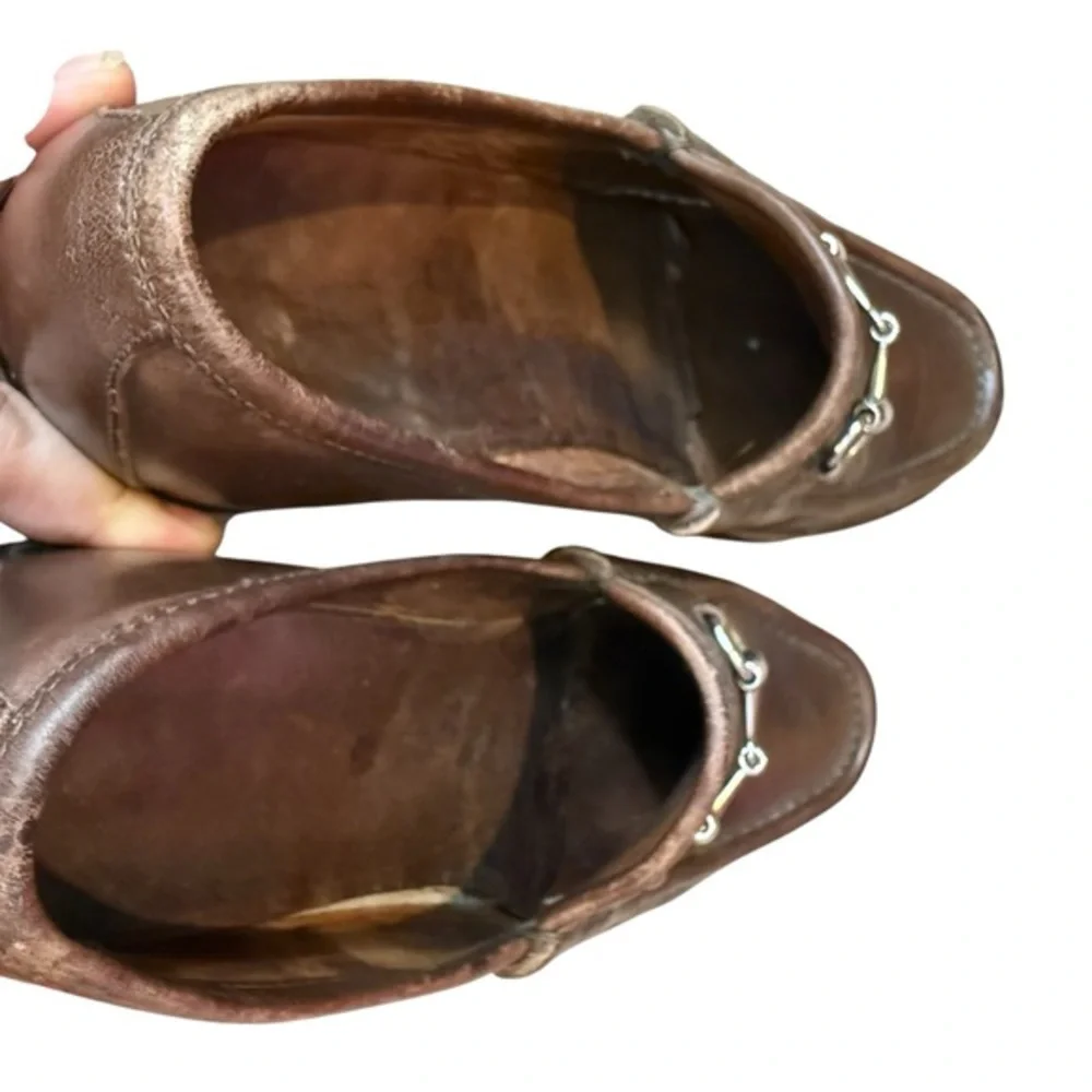 Gucci Men’s 8 Horsebit Loafers Brown Leather Silver Old Money Equestrian Classic